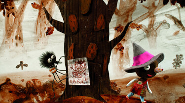Filmposter Coeur fondant, links vom Baum eine Spinne, rechts eine Maus
