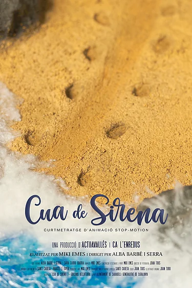 Filmposter Roque, die Meerjungfrau (OT: Cua de sirena), Meerjungfrauenspuren im Sand